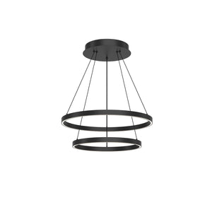 Kuzco CH87224-BK CERCHIO 2 LAYER 24" CHANDELIER BK TEXTURED DOWN ONLY 930 TRIAC 120 90W