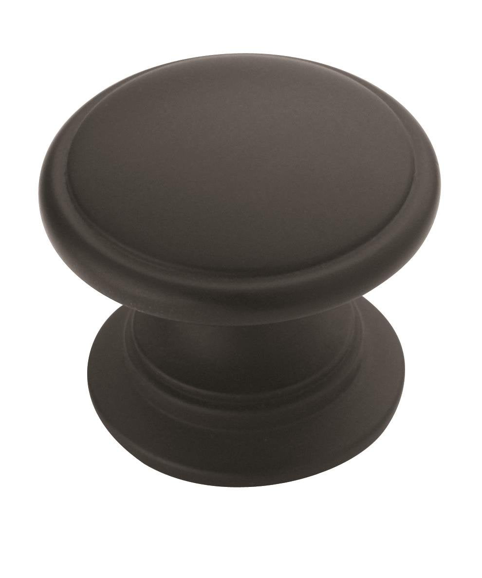 Amerock Cabinet Knob Matte Black 1-1/4 inch (32 mm) Diameter Ravino 1 Pack Drawer Knob Cabinet Hardware