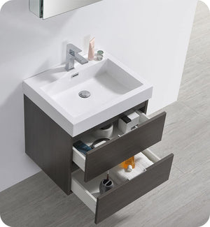 Fresca FCB8324GO Fresca Valencia 24" Gray Oak Wall Hung Modern Bathroom Cabinet