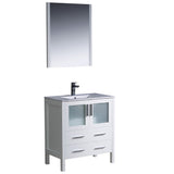 Fresca FVN6230WH-UNS Fresca Torino 30" White Modern Bathroom Vanity w/ Integrated Sink