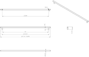 Jeffrey Alexander 722SN 673 mm Center-to-Center Satin Nickel Key West Cabinet Bar Pull