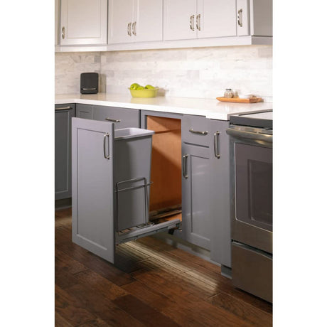 Hardware Resources WC-EMBM-S50G 50qt Wire Single Trashcan Pullout with Soft-close Slides