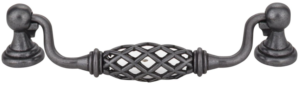 Jeffrey Alexander 749-128ABSB 128 mm Center-to-Center Antique Brushed Satin Brass Birdcage Tuscany Drop & Ring Pull