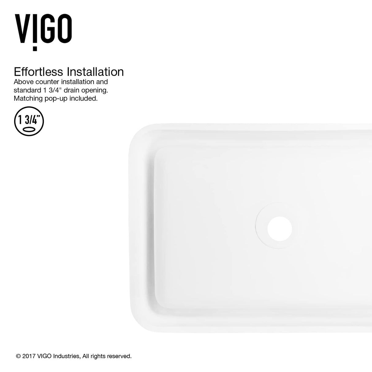 VIGO VGT1005 15.75" L -22.75" W -12.0" H Handmade Matte Stone Rectangle Vessel Bathroom Sink Set in Matte White Finish with Matte Black Single-Handle Single Hole Faucet and Pop Up Drain