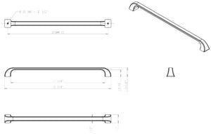 Jeffrey Alexander 972-305BNBDL 305 mm Center-to-Center Brushed Pewter Square Marlo Cabinet Pull