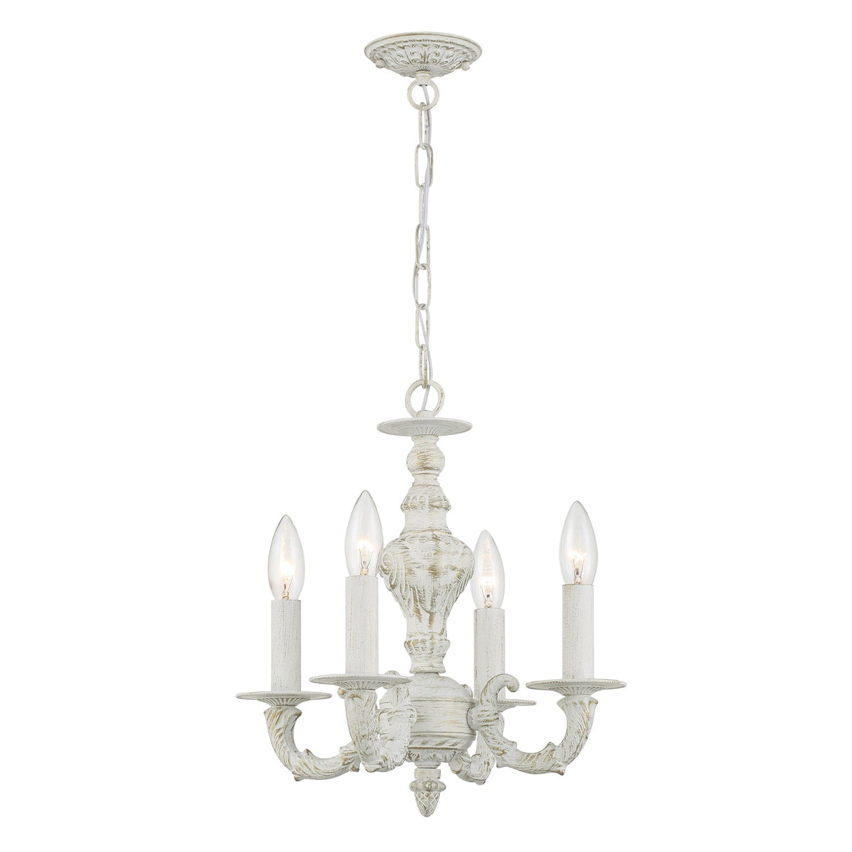 Paris Market 4 Light Antique White Mini Chandelier 5124-AW