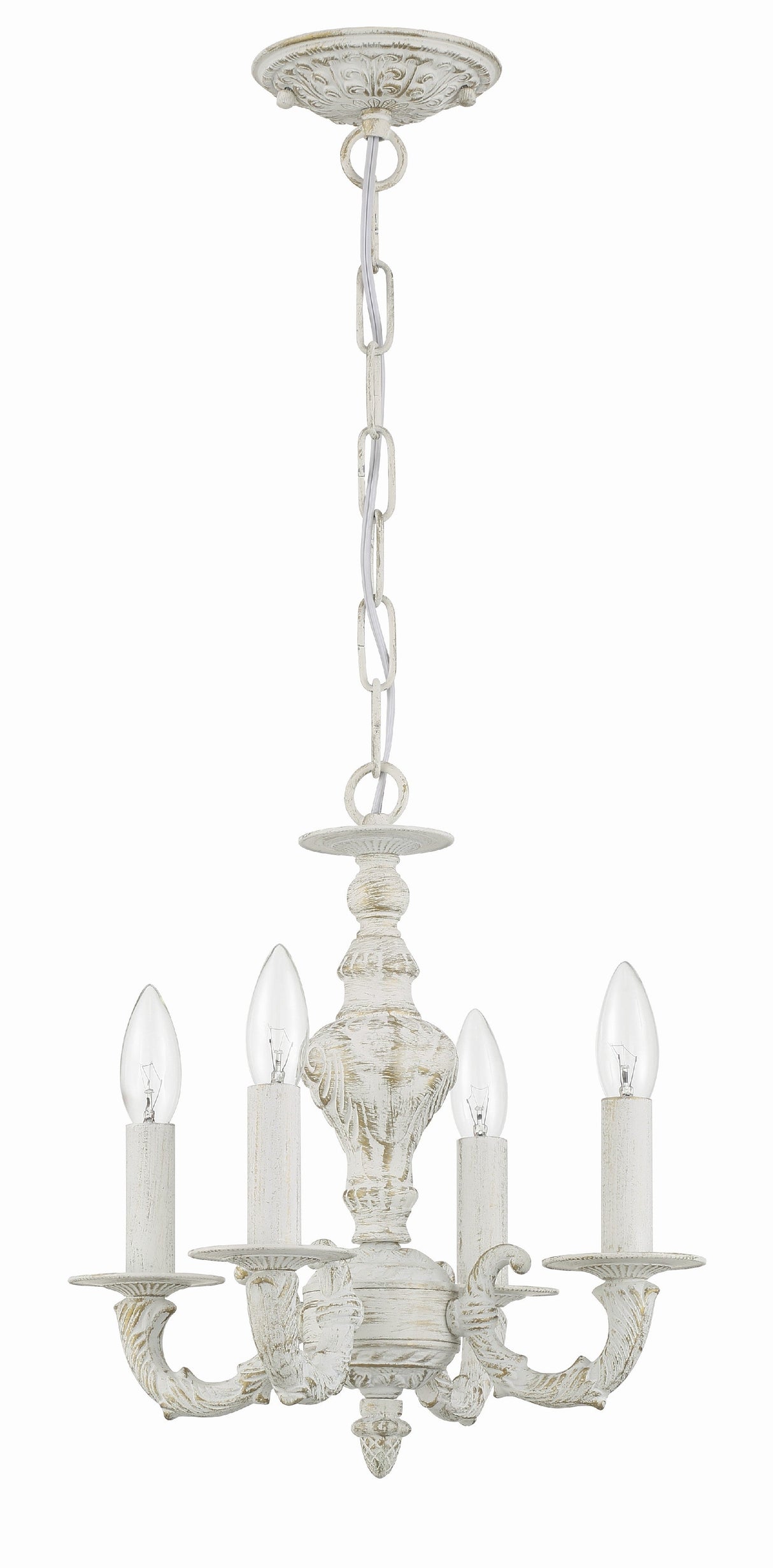 Paris Market 4 Light Antique White Mini Chandelier 5124-AW