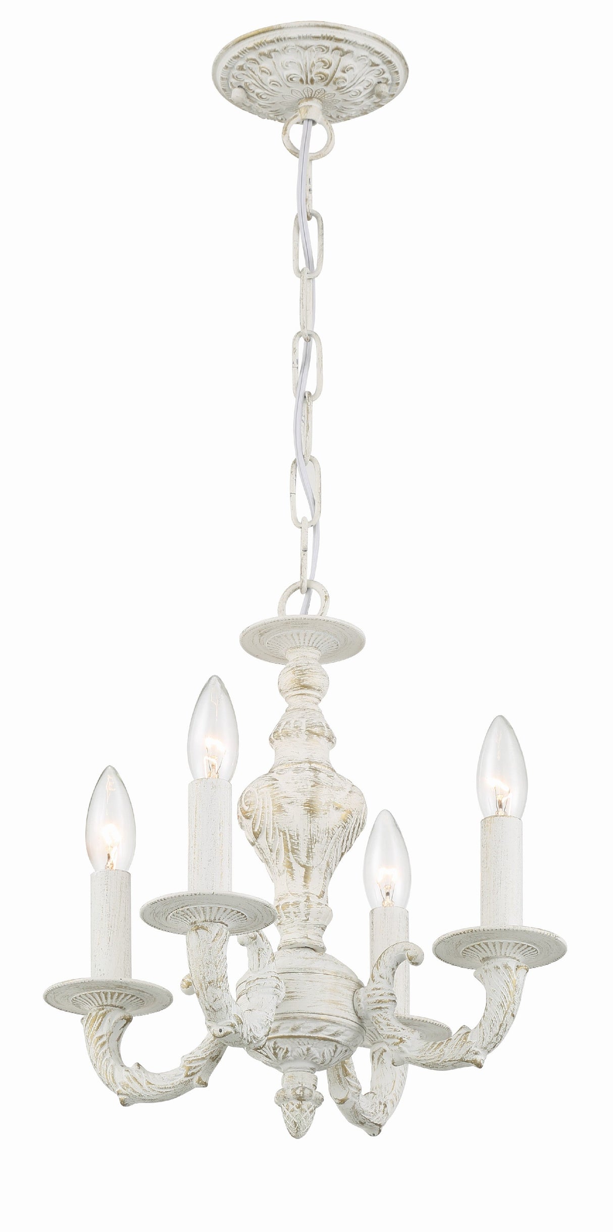 Paris Market 4 Light Antique White Mini Chandelier 5124-AW