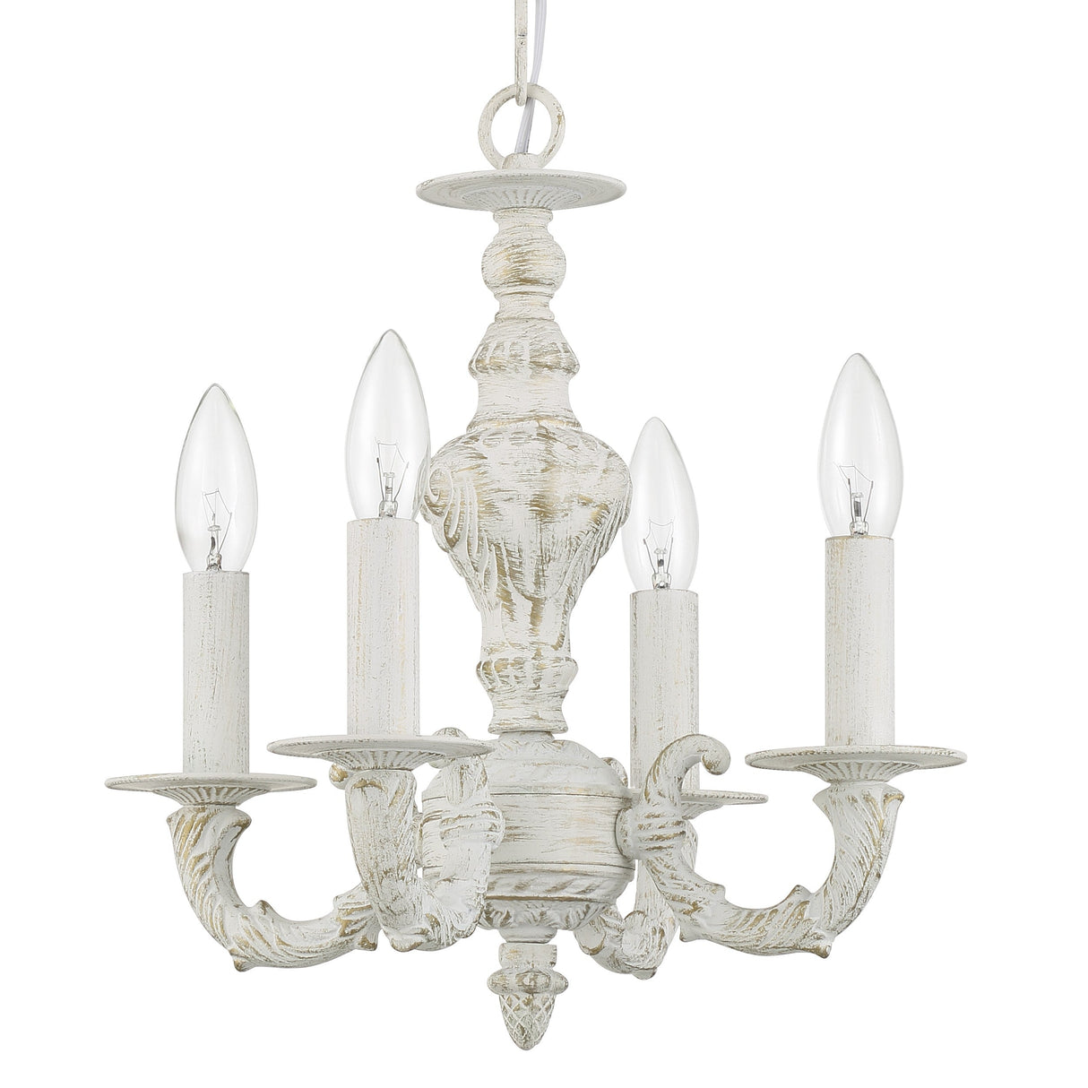 Paris Market 4 Light Antique White Mini Chandelier 5124-AW