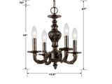 Paris Market 4 Light Antique White Mini Chandelier 5124-AW