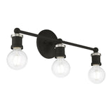 Livex Lighting 14423-04 Lansdale Bathroom Vanity Light Black with Brushed Nickel Accents