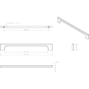 Jeffrey Alexander 286-224MB 224 mm Center-to-Center Matte Black Asymmetrical Leyton Cabinet Pull