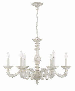 Paris Market 6 Light Antique White Chandelier 5126-AW