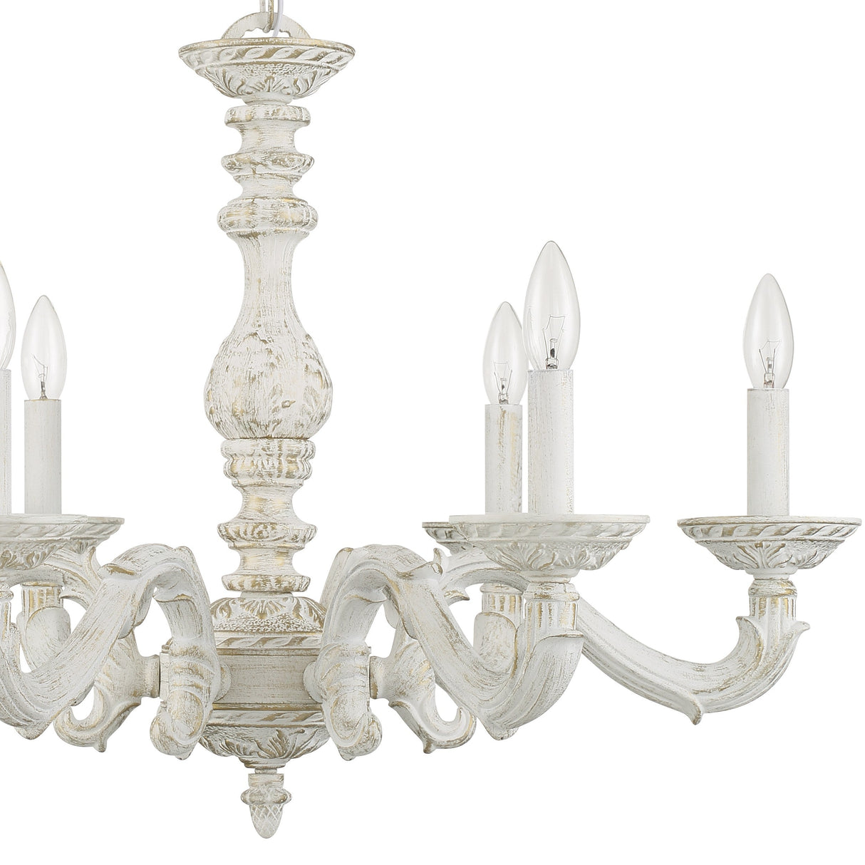 Paris Market 6 Light Antique White Chandelier 5126-AW