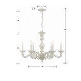 Paris Market 6 Light Antique White Chandelier 5126-AW