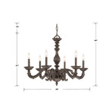 Paris Market 6 Light Antique White Chandelier 5126-AW