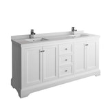 Fresca FCB2472WHM-CWH-U Double Sink Cabinet with Sinks