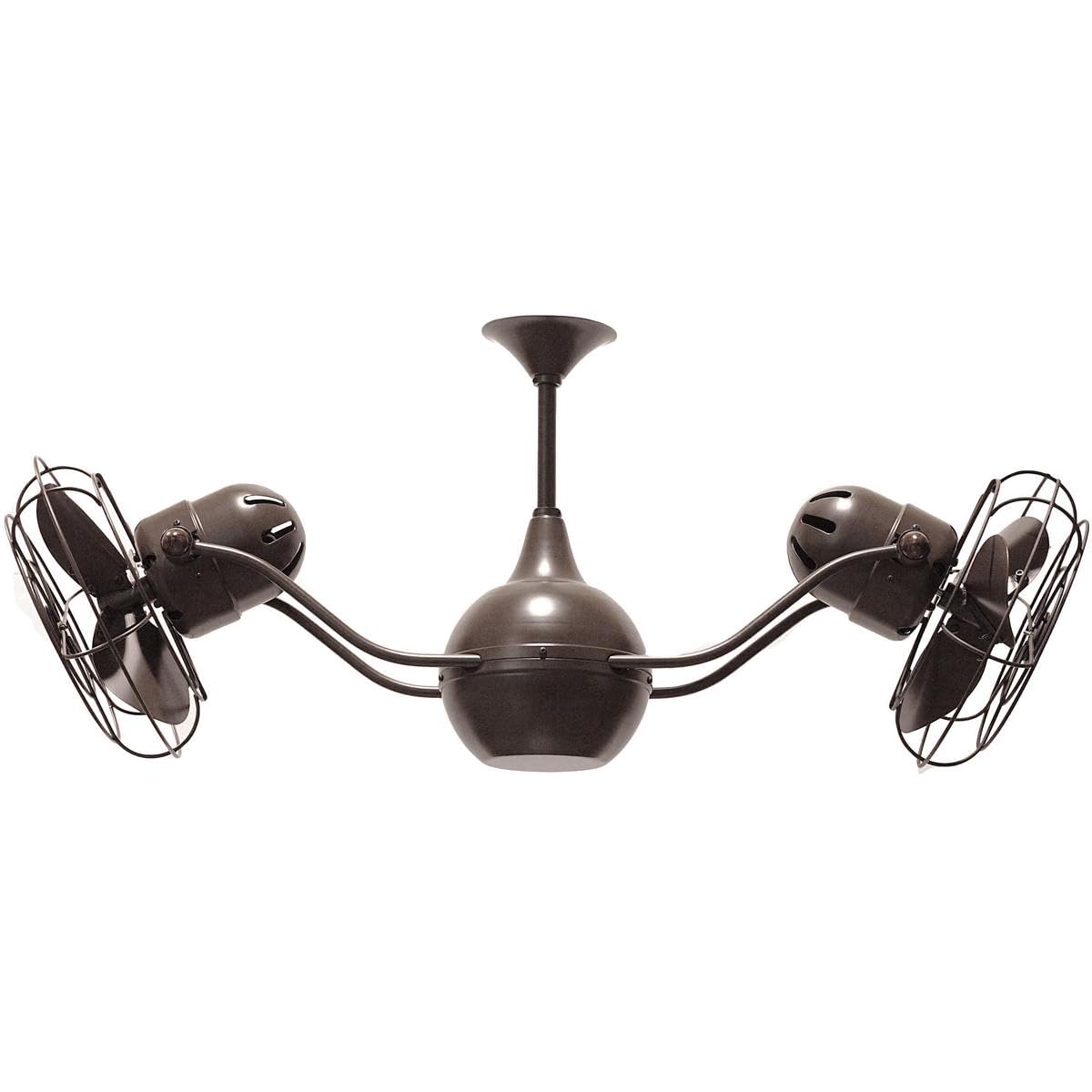 Matthews Fan VB-BZZT-MTL Vent-Bettina 360° dual headed rotational ceiling fan in bronzette finish with metal blades.