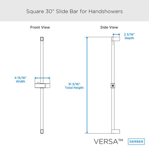 Gerber D461734BN Brushed Nickel Square Versa 30" Slide Bar