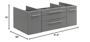 Fresca FCB6142GR-VSL Fresca Lucera 42" Gray Wall Hung Vessel Sink Modern Bathroom Cabinet