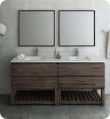 Fresca FVN31-3636ACA-FS Fresca Formosa 72" Floor Standing Double Sink Modern Bathroom Vanity w/ Open Bottom & Mirrors