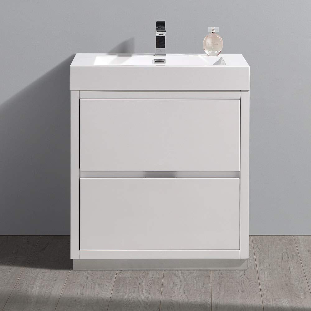 Fresca FCB8430WH-I Fresca Valencia 30" Glossy White Free Standing Modern Bathroom Vanity