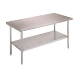 John Boos FBLG3618 Flat Top Work Table W/Galvanized Legs & Adjustable Undershelf, No Backsplash, 36 X 18"