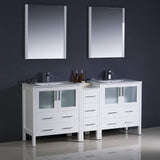 Fresca FVN62-301230GR-UNS Fresca Torino 72" Gray Modern Double Sink Bathroom Vanity w/ Side Cabinet & Integrated Sinks