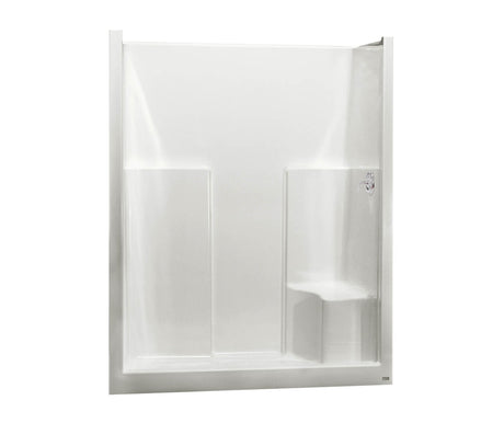 MAAX 102676-000-002-001 SS3660 R/L AcrylX Alcove Center Drain One-Piece Shower in White