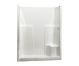 MAAX 102676-000-002-002 SS3660 R/L AcrylX Alcove Center Drain One-Piece Shower in White