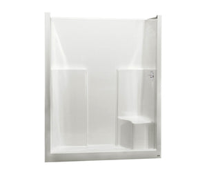 MAAX 102676-000-002-002 SS3660 R/L AcrylX Alcove Center Drain One-Piece Shower in White