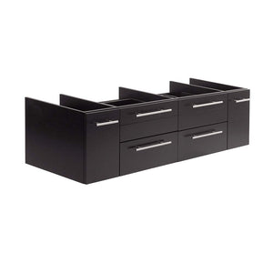 Fresca FCB6160ES-VSL-D Fresca Lucera 60" Espresso Wall Hung Double Vessel Sink Modern Bathroom Cabinet