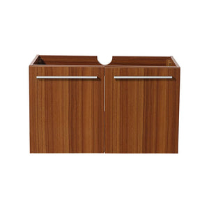 Fresca FCB8089TK Fresca Vista 30" Teak Wall Hung Modern Bathroom Cabinet