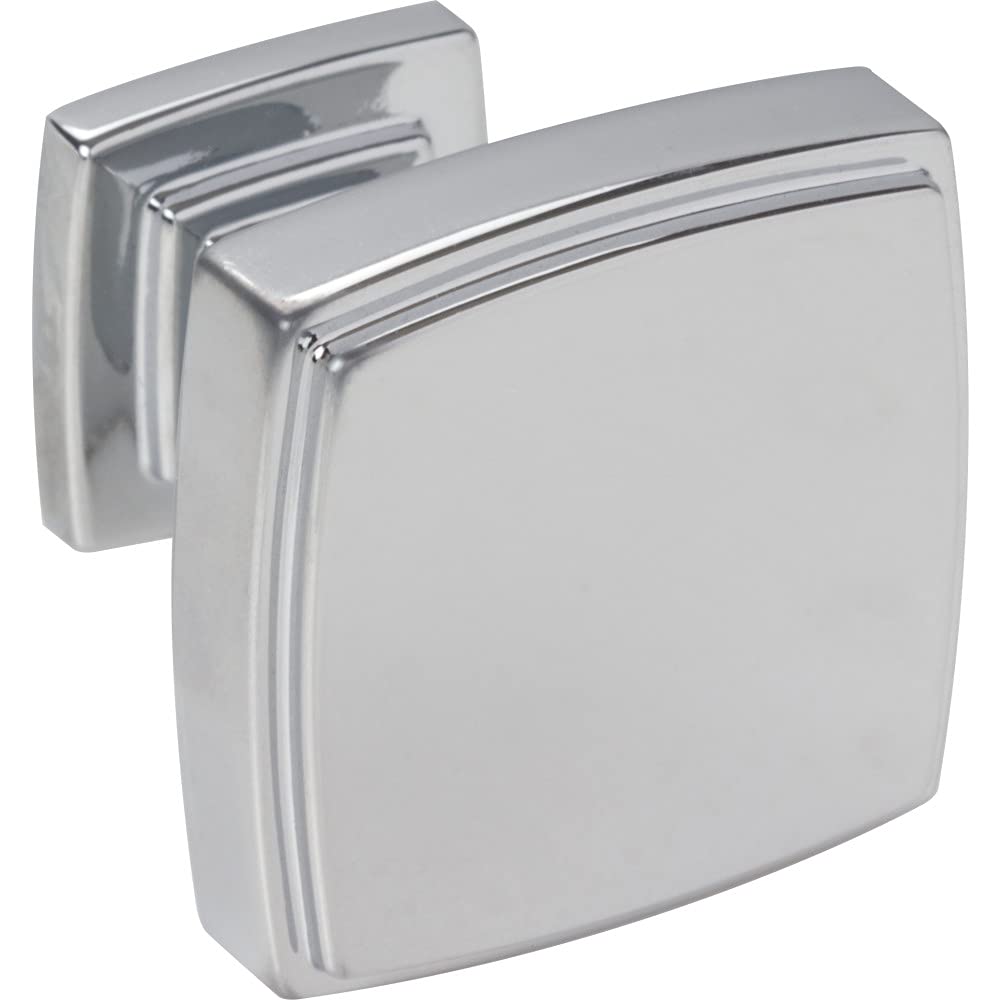 Jeffrey Alexander 141PC 1-1/4" Overall Length Polished Chrome Square Renzo Cabinet Knob