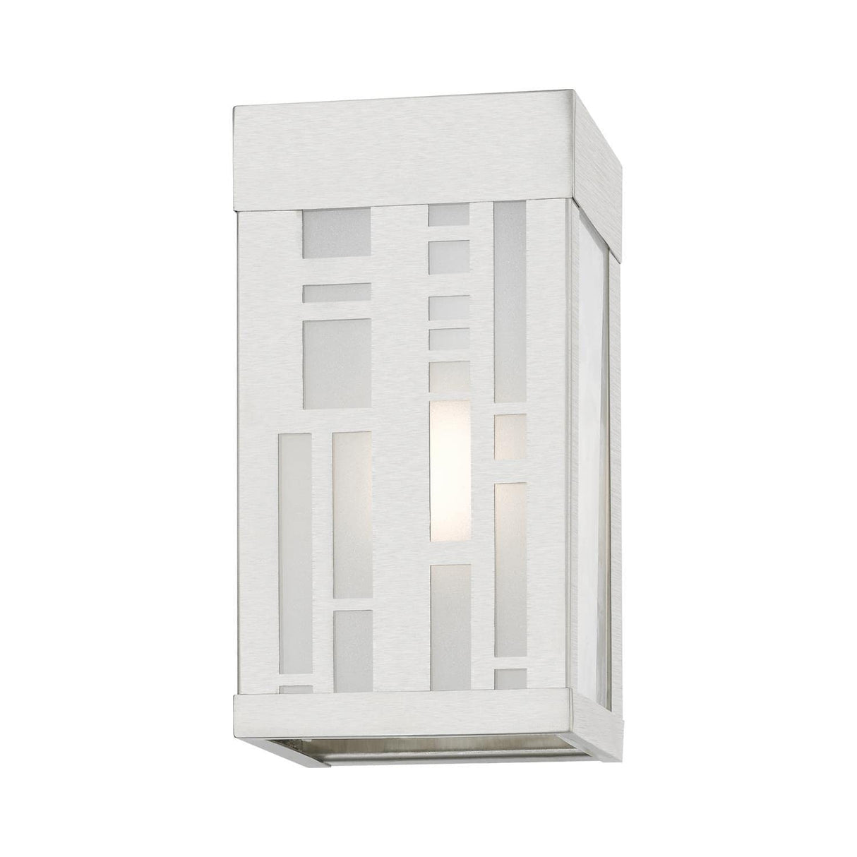 Livex Lighting 22971-91 Malmo - 1 Light Small Outdoor ADA Wall Sconce in Modern Style-8.5 Inches Tall and 4.5 Inches Wide, Finish Color: Brushed Nickel