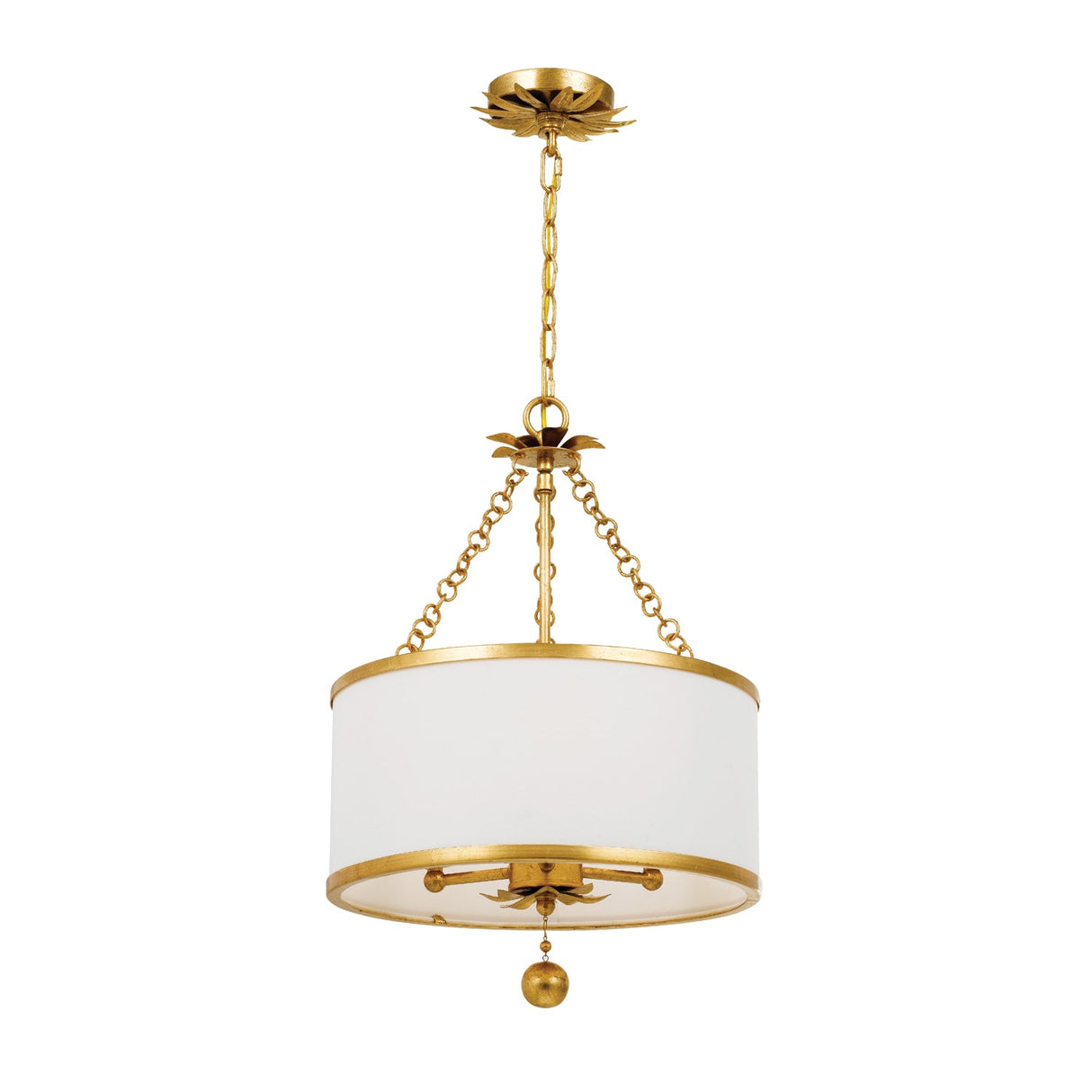 Broche 3 Light Antique Gold Mini Chandelier 513-GA