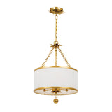 Broche 3 Light Antique Gold Mini Chandelier 513-GA