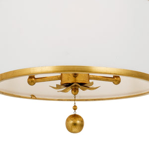 Broche 3 Light Antique Gold Mini Chandelier 513-GA