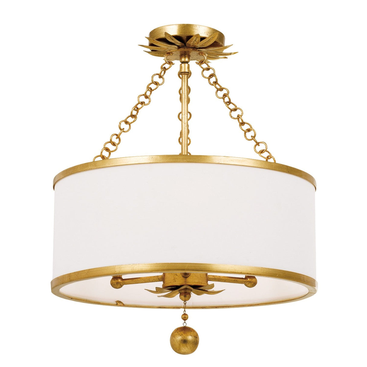 Broche 3 Light Antique Gold Semi Flush Mount 513-GA_CEILING