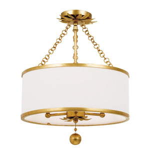 Broche 3 Light Antique Gold Semi Flush Mount 513-GA_CEILING