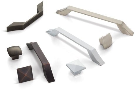 Jeffrey Alexander 798-160PC 160 mm Center-to-Center Polished Chrome Square Royce Cabinet Pull