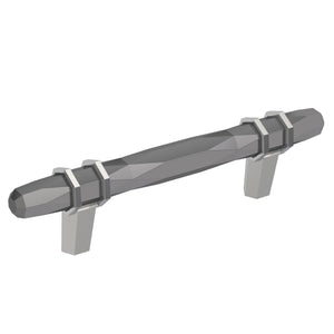 Amerock Cabinet Pull Black Chrome/Polished Chrome 3-3/4 inch (96 mm) Center-to-Center London 1 Pack Drawer Pull Drawer Handle Cabinet Hardware