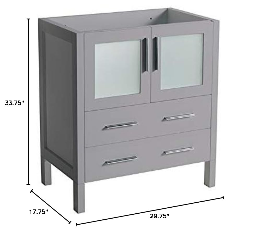 Fresca FCB6230GR Fresca Torino 30" Gray Modern Bathroom Cabinet