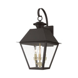 Livex Lighting 27218-07 Wentworth Outdoor Wall Light Bronze with Antique Brass Finish Cluster