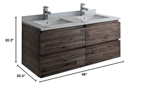 Fresca FCB31-2424ACA-CWH-U Double Sink Cabinet with Sinks