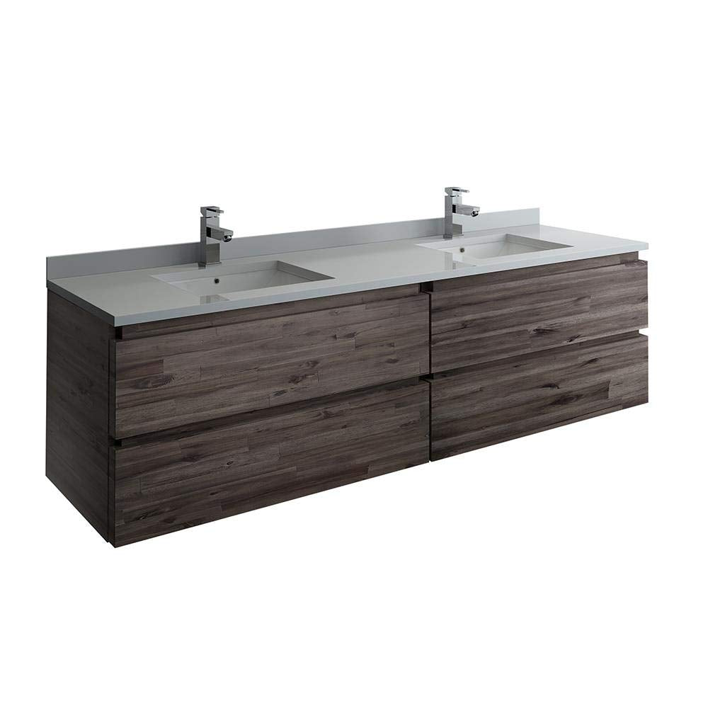 Fresca FCB31-3636ACA Fresca Formosa 70" Wall Hung Double Sink Modern Bathroom Cabinet