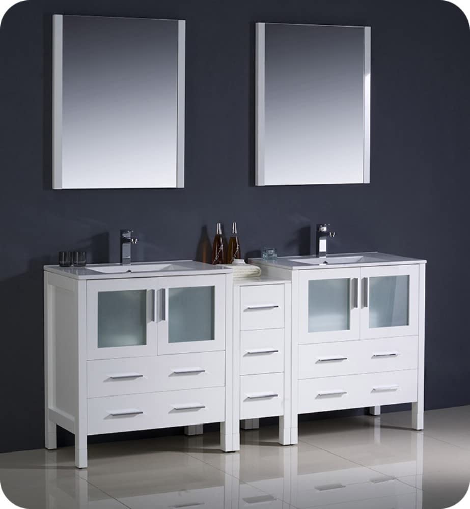 Fresca FCB62-301230WH Fresca Torino 72" White Modern Bathroom Cabinets