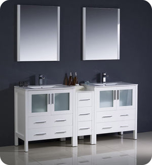 Fresca FCB62-301230WH Fresca Torino 72" White Modern Bathroom Cabinets