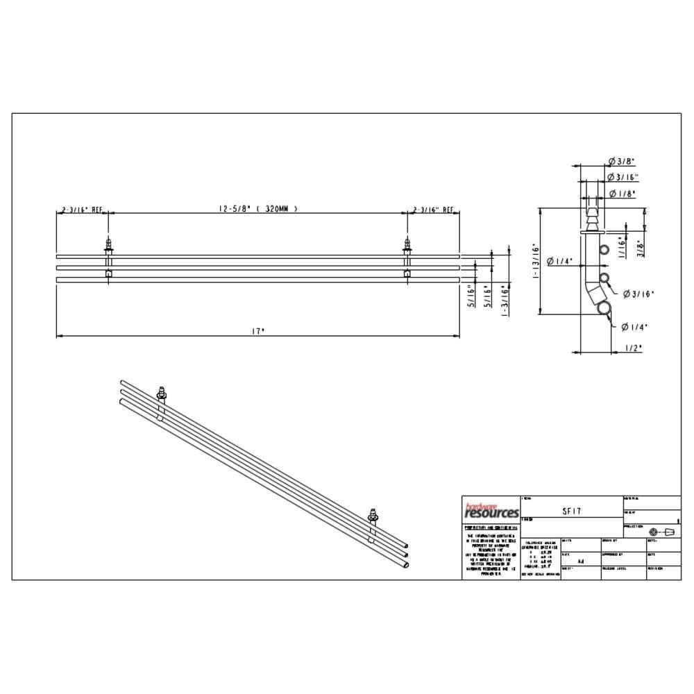 Hardware Resources SF17-SN 17" Wide Satin Nickel Wire Shoe Fence for Shelving