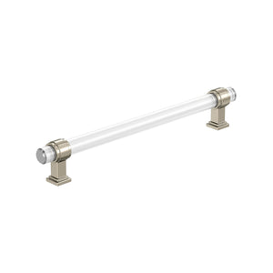 Amerock BP36661CPN Clear/Polished Nickel Cabinet Pull 8 in (203 mm) Center-to-Center Cabinet Handle Glacio Drawer Pull Kitchen Cabinet Handle Furniture Hardware